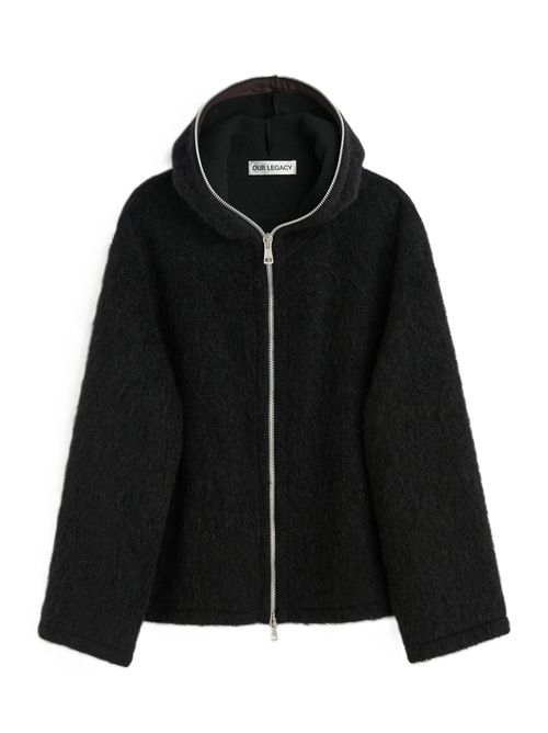 full zip hood hairy wool Our Legacy | M4243FBHBLACK HAIRY WOOL